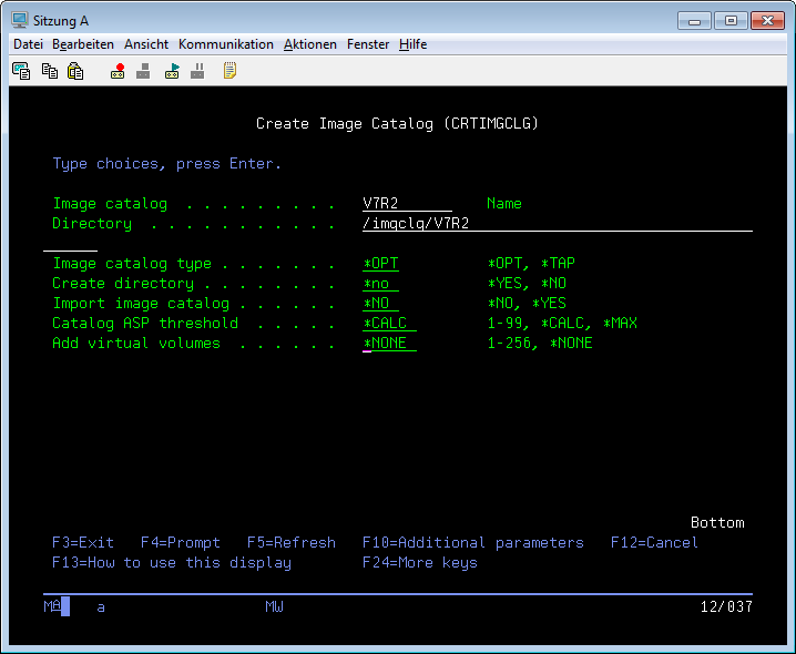 Create Image Catalog IBM i
