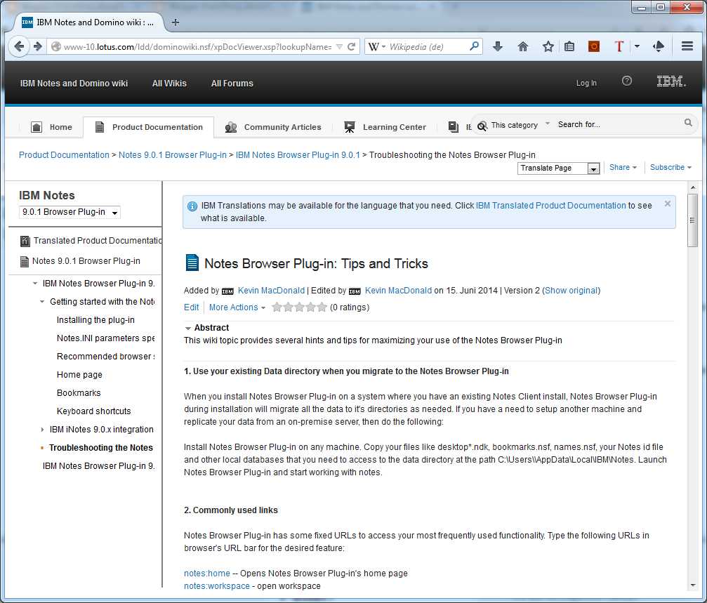 Notes Browser Plug-in: Tips and Tricks