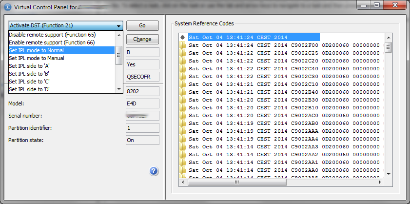 Virtual Control Panel for IBM i